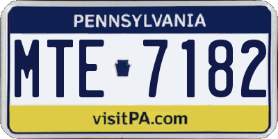 PA license plate MTE7182