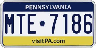 PA license plate MTE7186