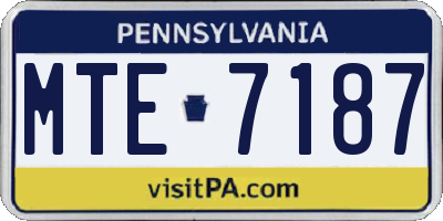 PA license plate MTE7187
