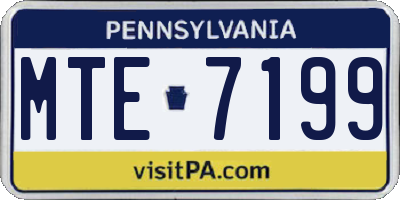 PA license plate MTE7199