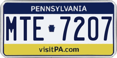 PA license plate MTE7207