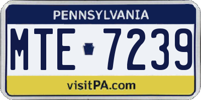 PA license plate MTE7239