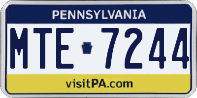 PA license plate MTE7244