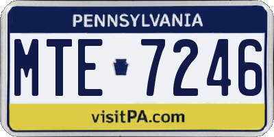 PA license plate MTE7246
