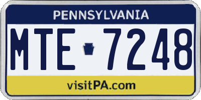 PA license plate MTE7248