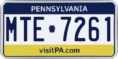 PA license plate MTE7261