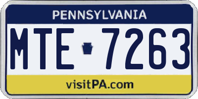 PA license plate MTE7263