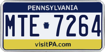 PA license plate MTE7264