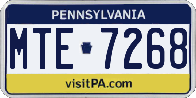 PA license plate MTE7268
