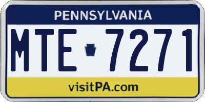 PA license plate MTE7271