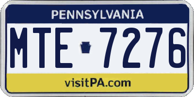 PA license plate MTE7276