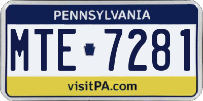 PA license plate MTE7281