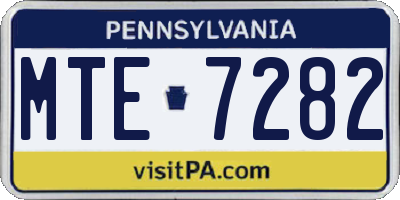 PA license plate MTE7282