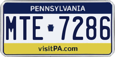 PA license plate MTE7286