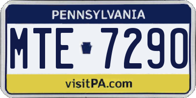PA license plate MTE7290