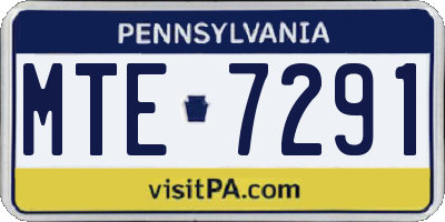 PA license plate MTE7291