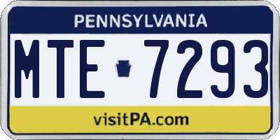 PA license plate MTE7293