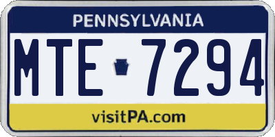 PA license plate MTE7294