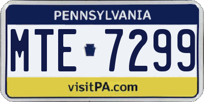 PA license plate MTE7299