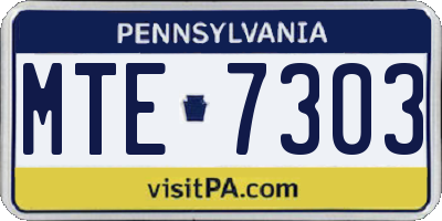 PA license plate MTE7303