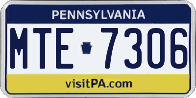 PA license plate MTE7306