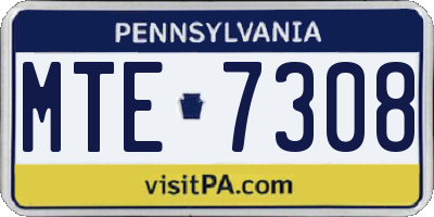 PA license plate MTE7308