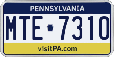 PA license plate MTE7310