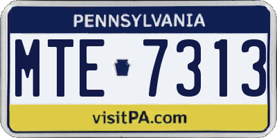 PA license plate MTE7313