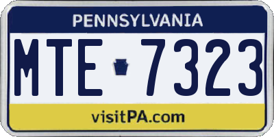 PA license plate MTE7323