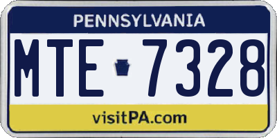 PA license plate MTE7328