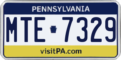 PA license plate MTE7329