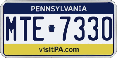 PA license plate MTE7330