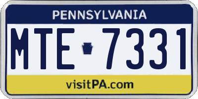 PA license plate MTE7331