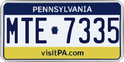 PA license plate MTE7335