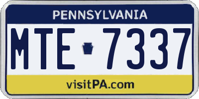 PA license plate MTE7337