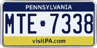 PA license plate MTE7338