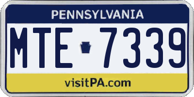PA license plate MTE7339