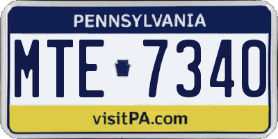 PA license plate MTE7340