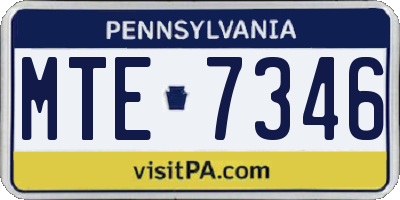 PA license plate MTE7346