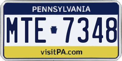 PA license plate MTE7348