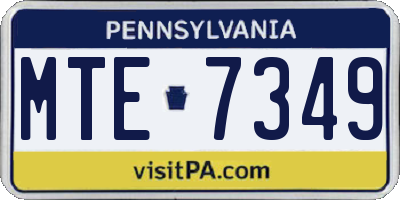 PA license plate MTE7349