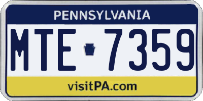 PA license plate MTE7359