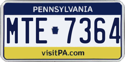 PA license plate MTE7364