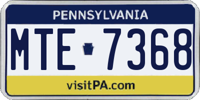 PA license plate MTE7368