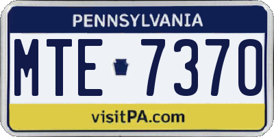 PA license plate MTE7370