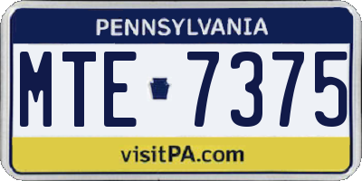 PA license plate MTE7375