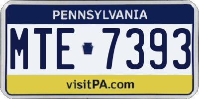 PA license plate MTE7393