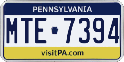 PA license plate MTE7394