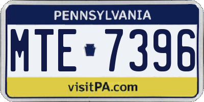 PA license plate MTE7396