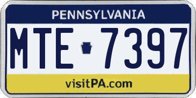 PA license plate MTE7397